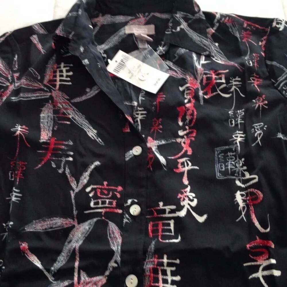 Chico's women's top silky soft blouse long sleeve size 1 $55 tag new with tags - Picture 6 of 7